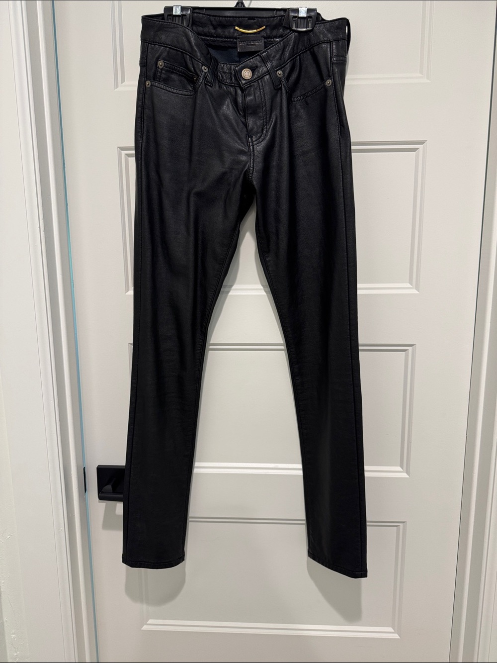 Saint Laurent Black Coated Jeans